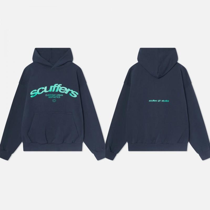 Felpa con cappuccio oversize unisex con stampa di lettere vestibilità ampia pullover casual autunno