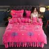 4pcs Bedding Set Fine Velvet Duvet Cover King Queen Size Thicken Quick Warm Coral Fleece Quilt Cover Bed Sheet Pillowcase