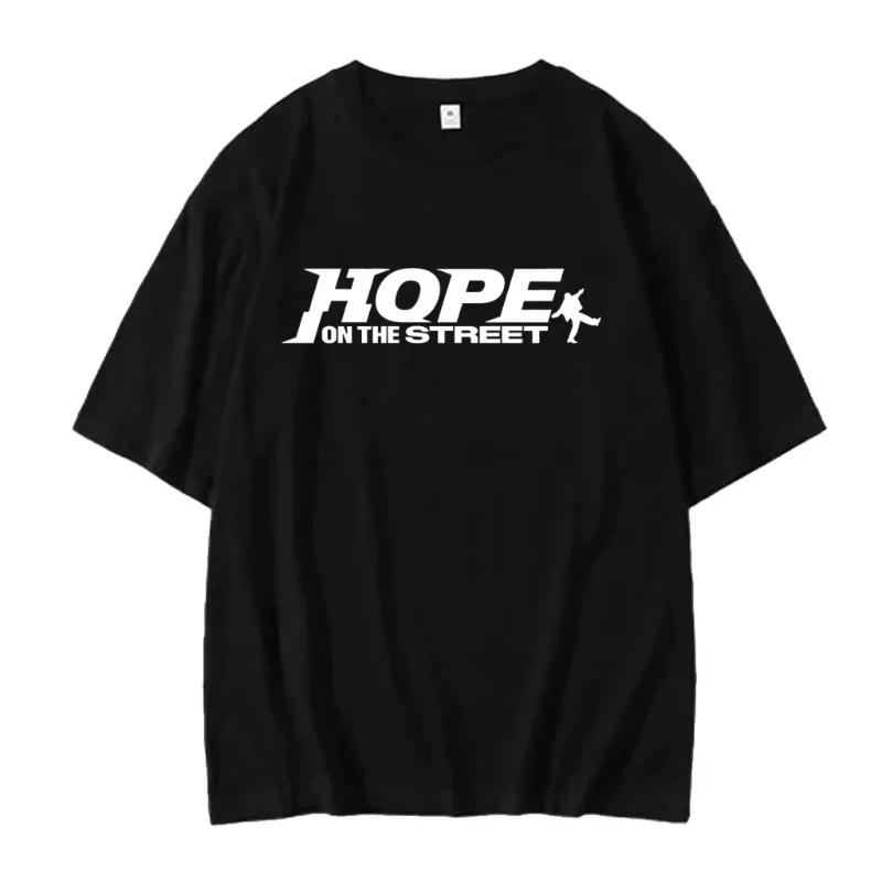 

Надежда на сцене Уличный K-pop Фан Топ Мужская Женская Футболка J-HOPE LA Мировой тур Счастливый JIN Графический принт Круглый вырез Летняя Повседневная Футболка XS