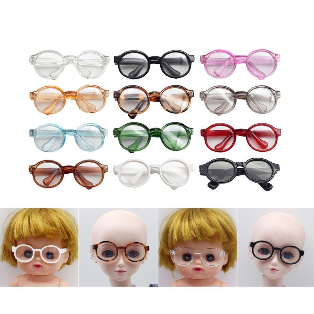 For 17cm Labubu Glasses Mini Cute Transparent Plastic Sunglasses for The Monster Doll SD Plush DIY Dolls Labubu Accessories