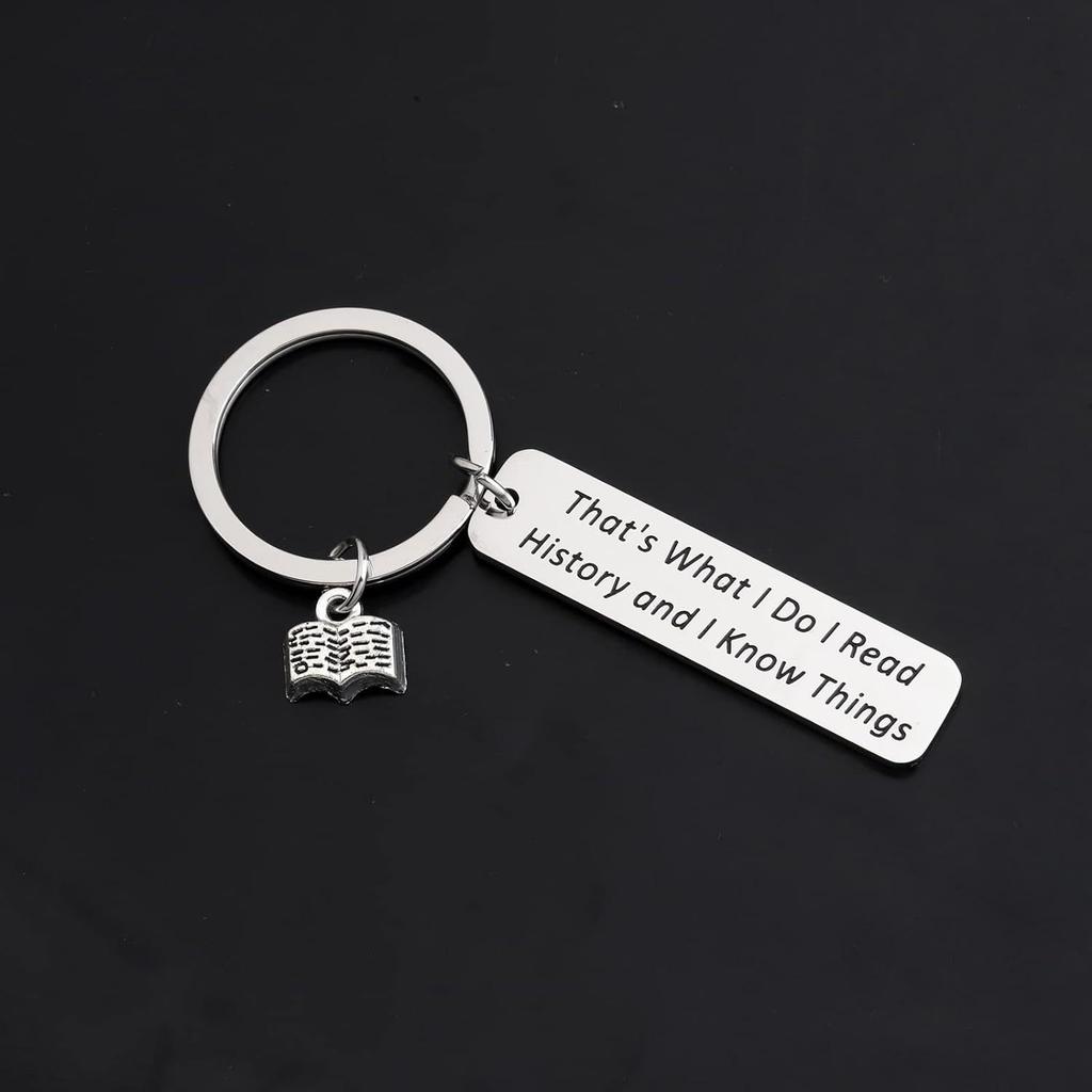 Reading Book Stainless Steel Keychain Book Lover Design Fashion Student Bag Pendant Practical Learning Gift