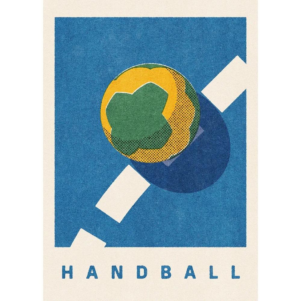 Palloni Sportivi Divertenti Giochi Estivi Poster Stampa Pallone da Rugby Pallacanestro Pittura su Tela per Cameretta Bambini Quadri da Parete Decorazione Camera da Letto Ragazzi