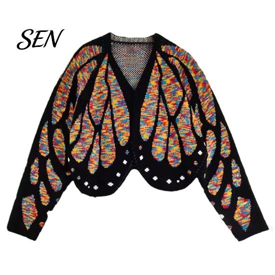 Costume di Halloween Maglieria Estetica Shawl Cardigan a Maglia Farfalla, Poncho a Manica Pipistrello Aperto Davanti Abbigliamento Artistico per Festival per Donne Mantellina,