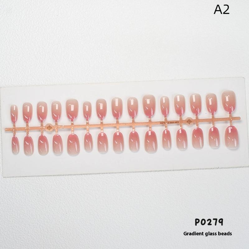 Wearable Manicure DIY Nail Charm Nail Art Manicure Decoration 30Pcs Solid Color Gradient False Nails Wearing Armor