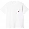 Heart Embroidery Loose Fit Crew Neck Short Sleeve T-Shirt Men Tops White I032128-1WZ-XX