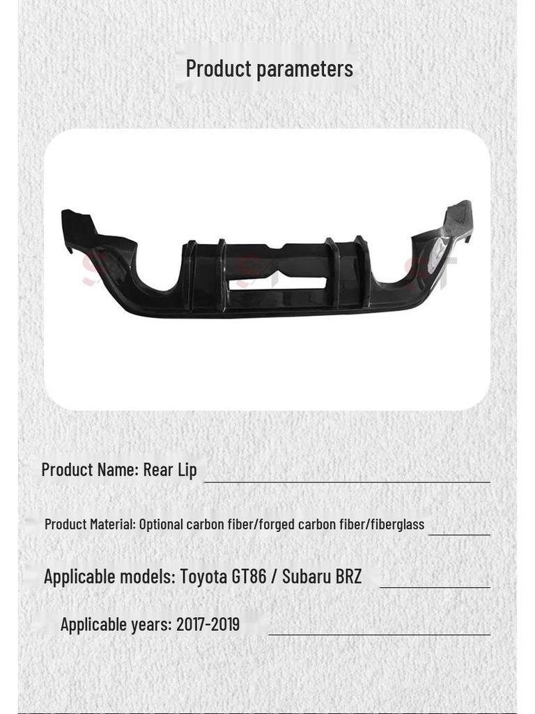 Carbon Fiber Rear Bumper Diffuser Kit for Toyota GT86/Subaru BRZ