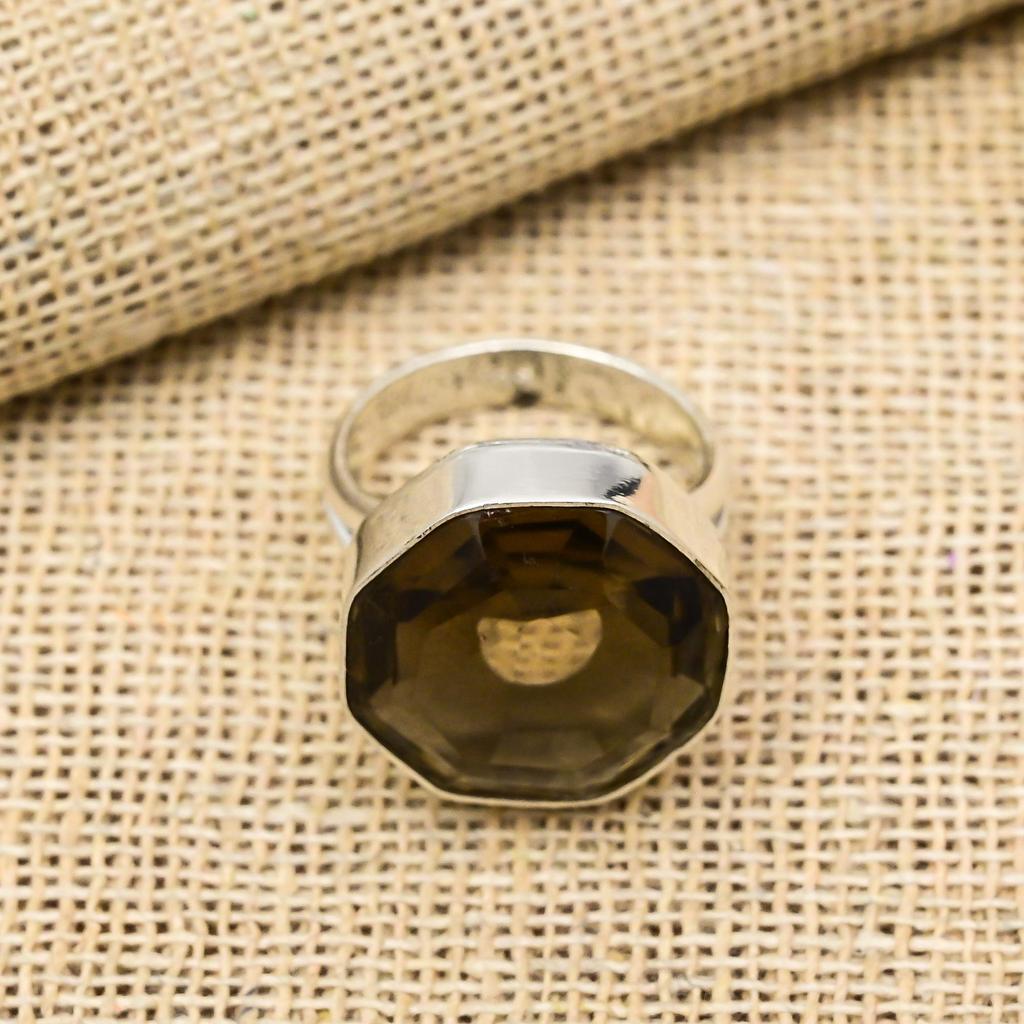 Smoky Topaz Ring Gemstone Jewelry, 925 Solid Sterling Silver Ring, Handmade Jewelry Birthstone Ring, Gift For Him