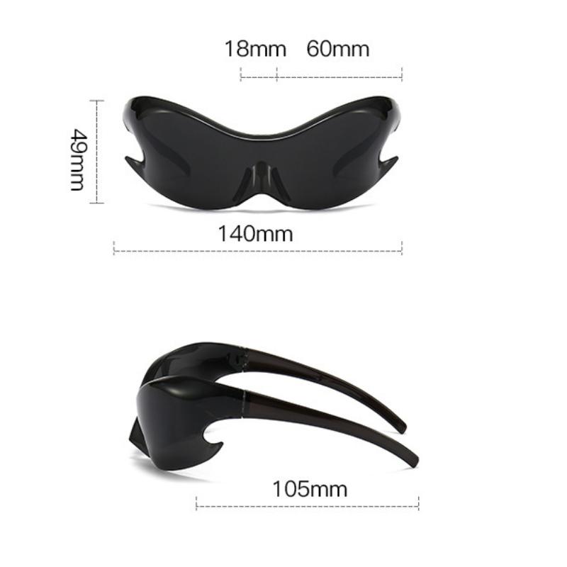 Non-polarized Classic Fashion Punk Women Alien Mirror Integrated Design Future Technology Sense Sunglasses Sunscreen Men Eyeglasses