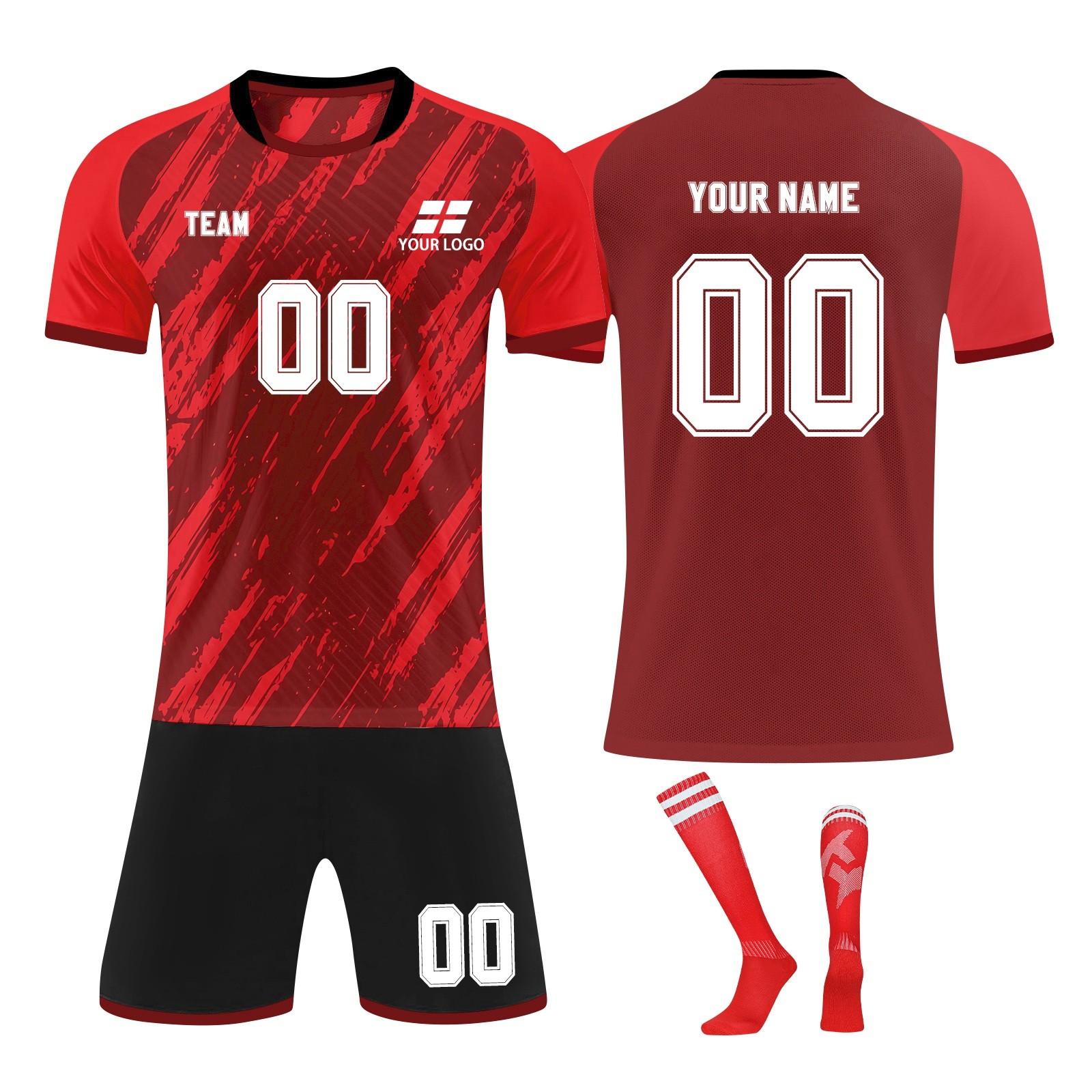 

Комплект персонализированных рубашек для мужчин и девочек с именем и номером, футбольные майки на заказ для мальчиков, тренировочный костюм S винный