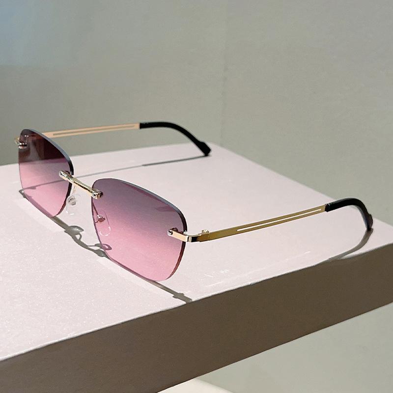 JYL TS Sunglasses Protection Ellipse Frameless Pink/3573