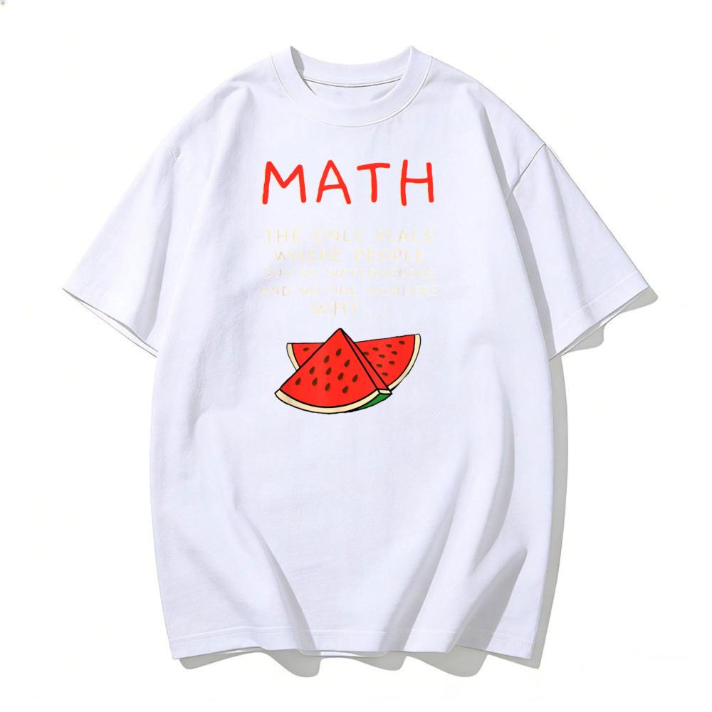 Math and Watermelons Mathematics Calculation Numbers TShirt Streetwear Oneck Short Sleeve Fashion Summer Clothes