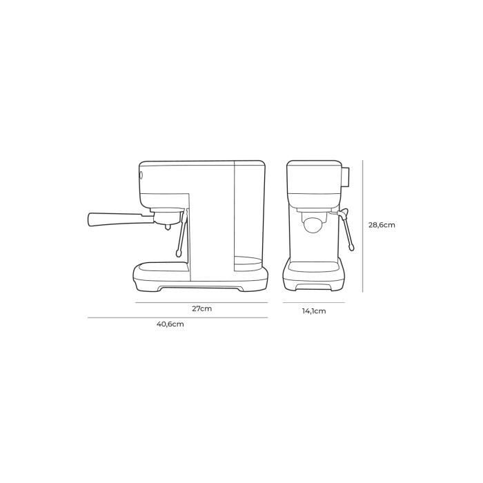 Machine à Expresso - Edm - 20 Barres - Réservoir 1,3L - Vaporisateur - Protection Surchauffe