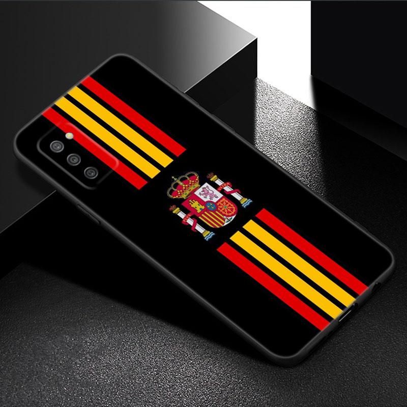 Spain National Flags Phone Case For Samsung Galaxy A01 A03 Core A04 E A02 A05 A10 A20 A21 A30 A50 S A6 A8 + A7 2018 Black Cover