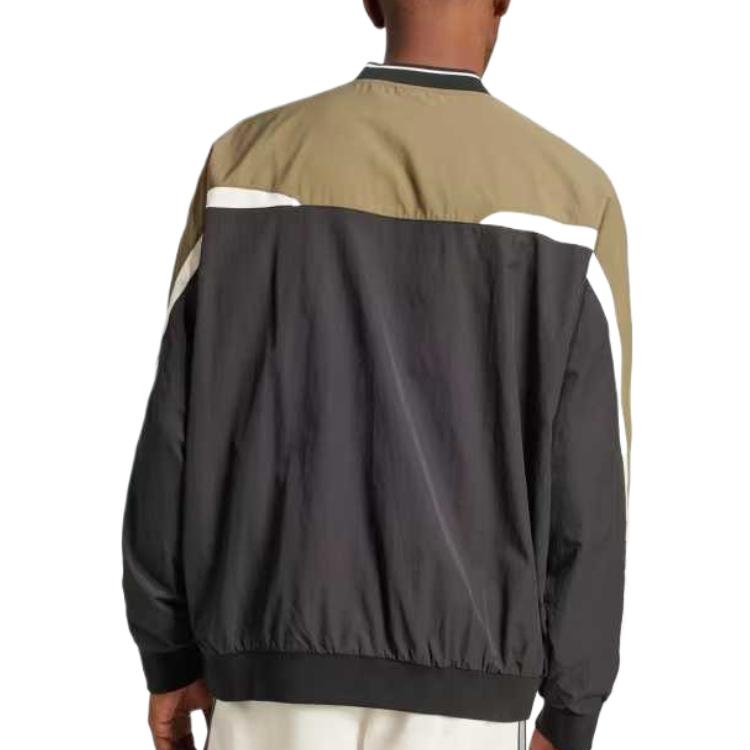 Adidas Cutline Pullover Long-Sleeve Top Black/Olive Strata Men Streetwear JD5395