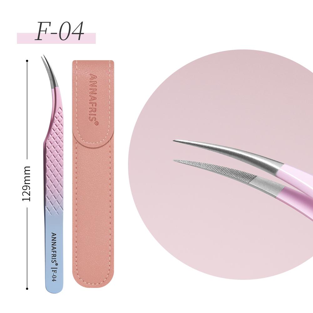 ANNAFRIS Fiber Tip Lash Tweezers Stainless Steel Eyelash Extension Tweezers Precise Fiber Anti-slip Tweezer Makeup Tools