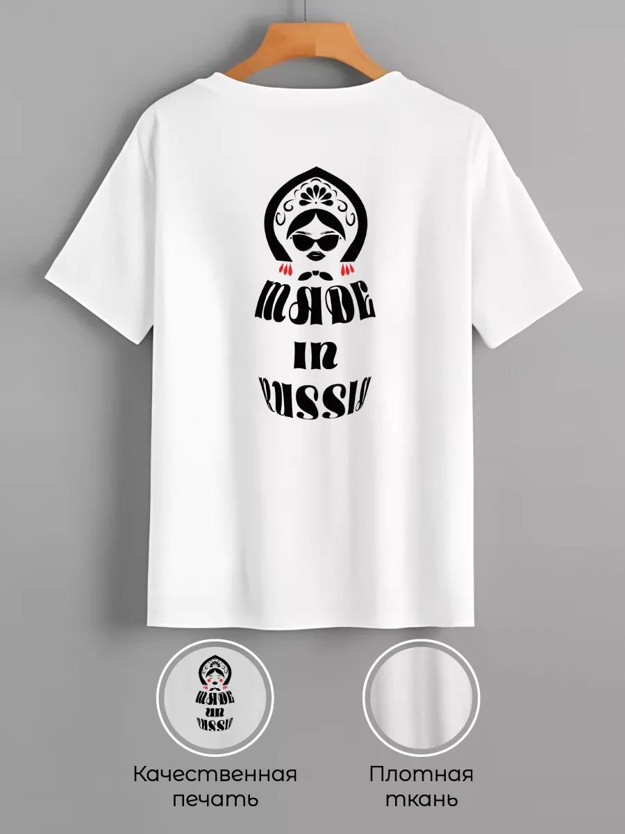Stylish matryoshka print T-shirt L