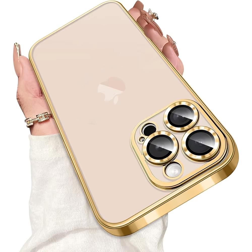 Luxury Glitter Plating Transparent Soft Case For iPhone 17 Air 16 15 14 13 Pro Max 16E Clear Silicone Cover Ultra Thin TPU Shell