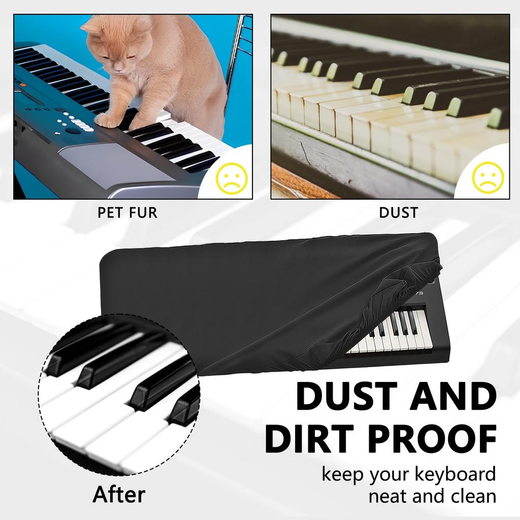Musiin Piano Keyboard Dust Compatible with Yamaha KORG Pa Pa Pa Premium Chinlon and Soft Touch Fit Design 61-Key Cover, PSR-E473, PSR-SX600, EK-50,