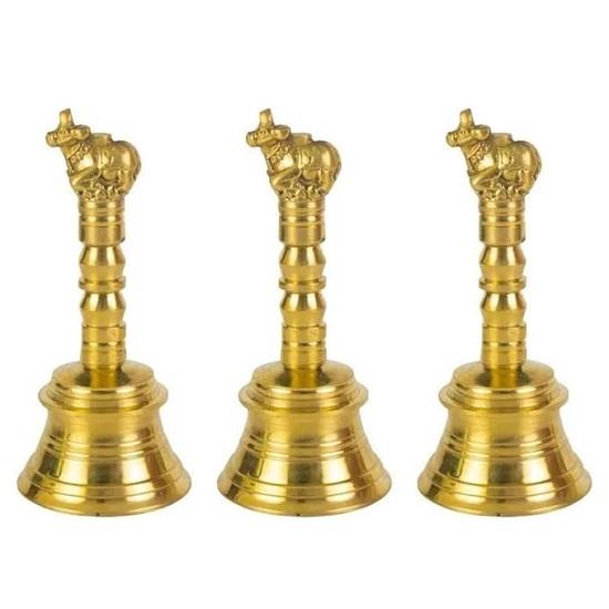 Messing Tempel Heilige Glocke - Om Kleine Ghanti für Heim-Pooja-Raum-Dekoration Vastu Antikes Dekorationselement, Viel Glück