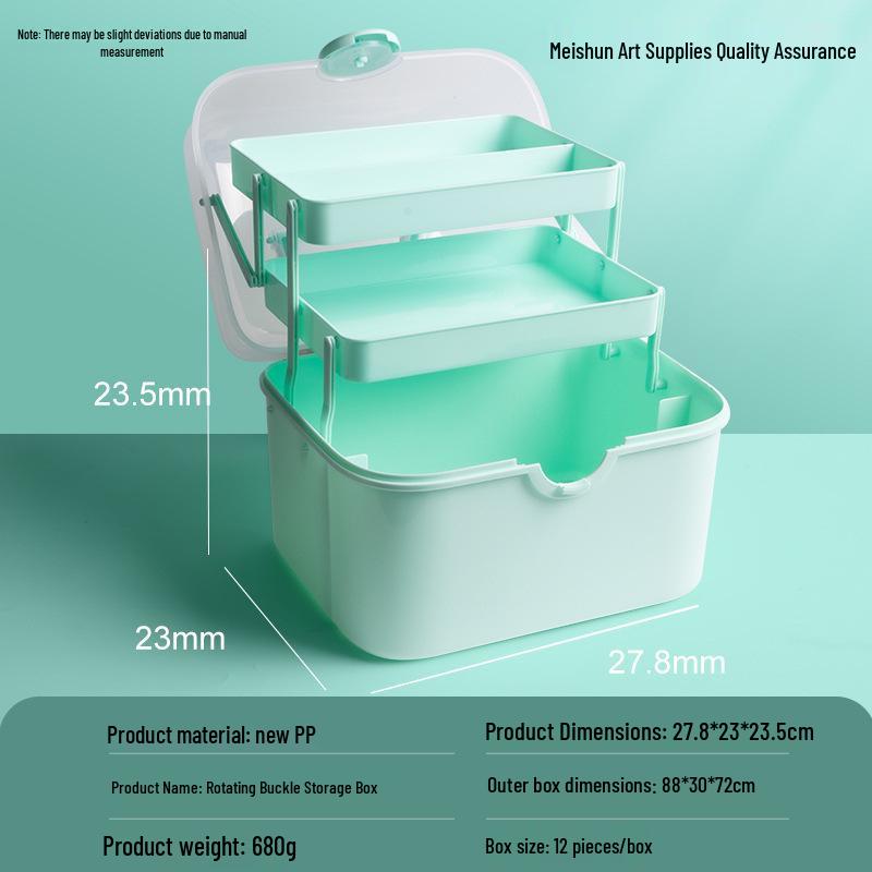 Foldable Three-Tier Extra Large Guka Nail Art & Tool Storage Box for Art Students