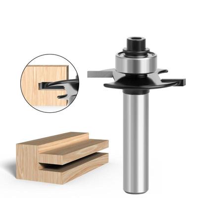 1pc 8mm haste t-entalhe biscoito comum slot cortador junta entalho roteador bit com rolamento fresa para trabalhar madeira