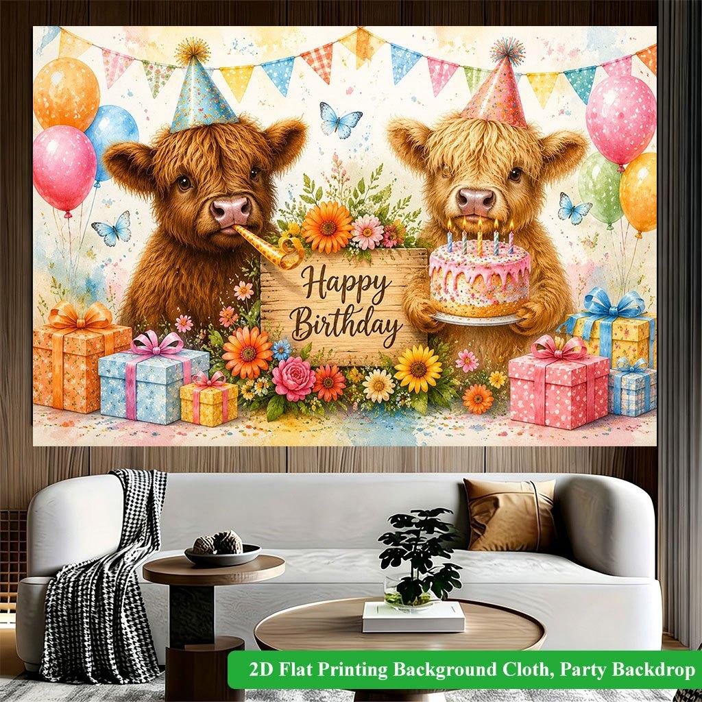 2D Flat Backdrop1pc Animals Birthday Party Backdrop Banner Polyester Wall Decor For Living Room Bedroom Office Outdoor Decor Party Holiday