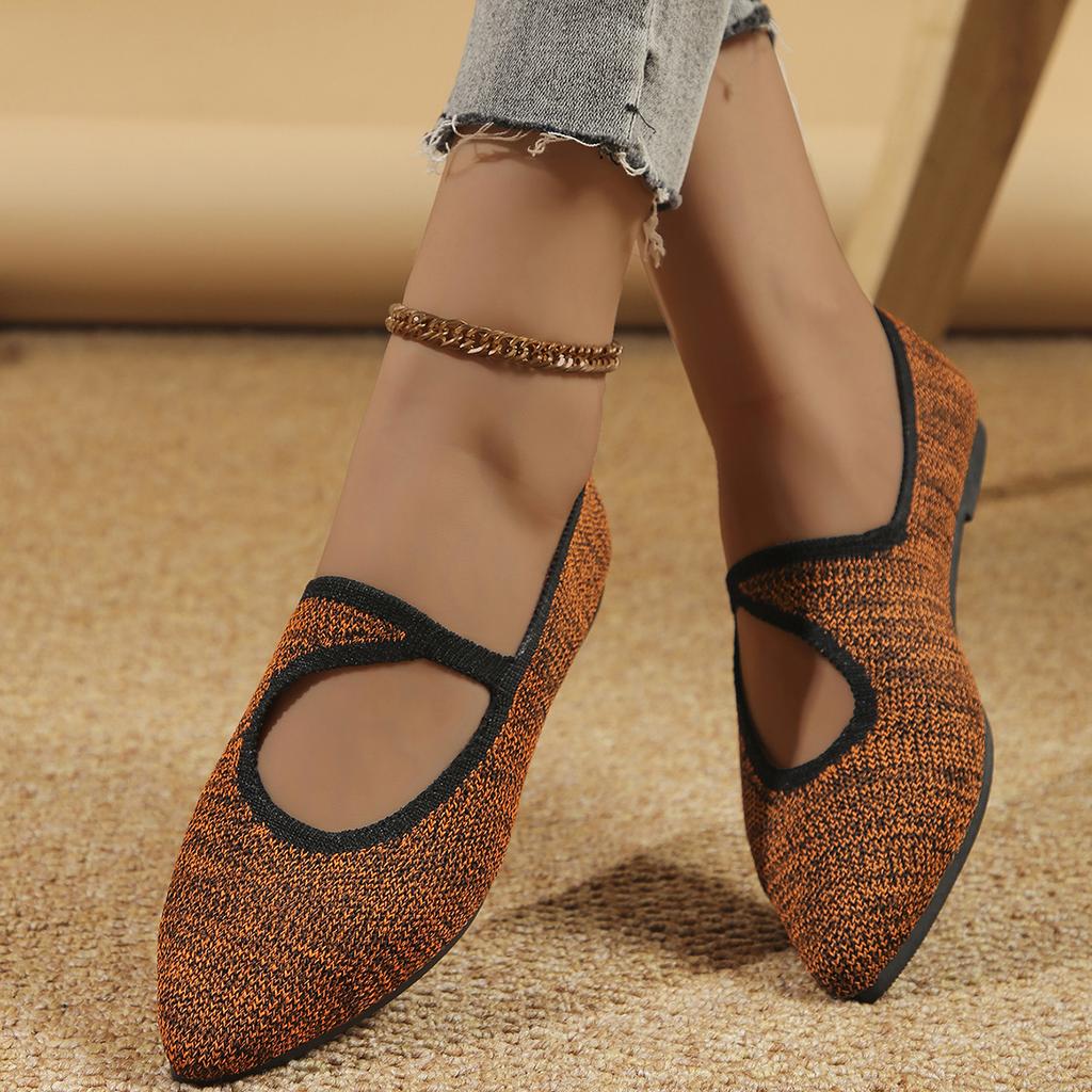 Fashion Women Flats Spring Autumn Flat Shoes Fashion Leisure Flat Loafers Pointed Knitting Elastic Comfortable Boutique Sneakers Women