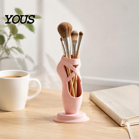 Storage for Cosmetics Tools 3D Printed Ballet Shoe Pen Holder, Decorative Desktop Organizer Stationery Cute Art Supplies, Creative Makeup Brush Holder