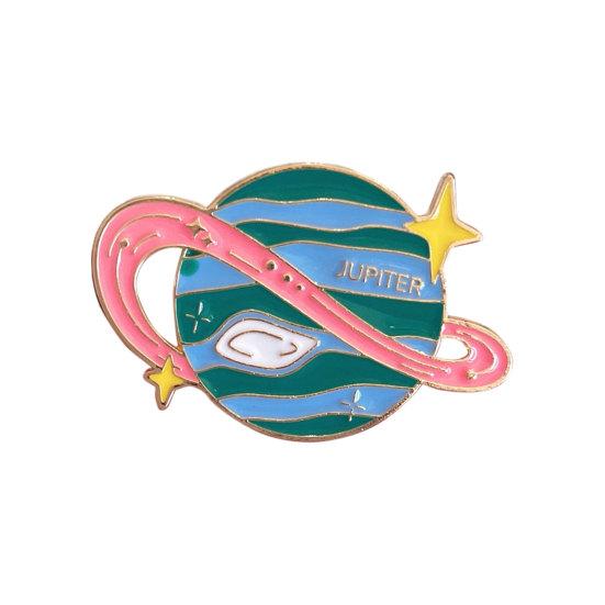 De Otte Planeter Broche, Venus/Jorden/Jupiter/Uranus/Neptun Broche, Metalmærke, Kreativ Planet Serie Broche, Emaljenåle til Skoletaske Rygsæk