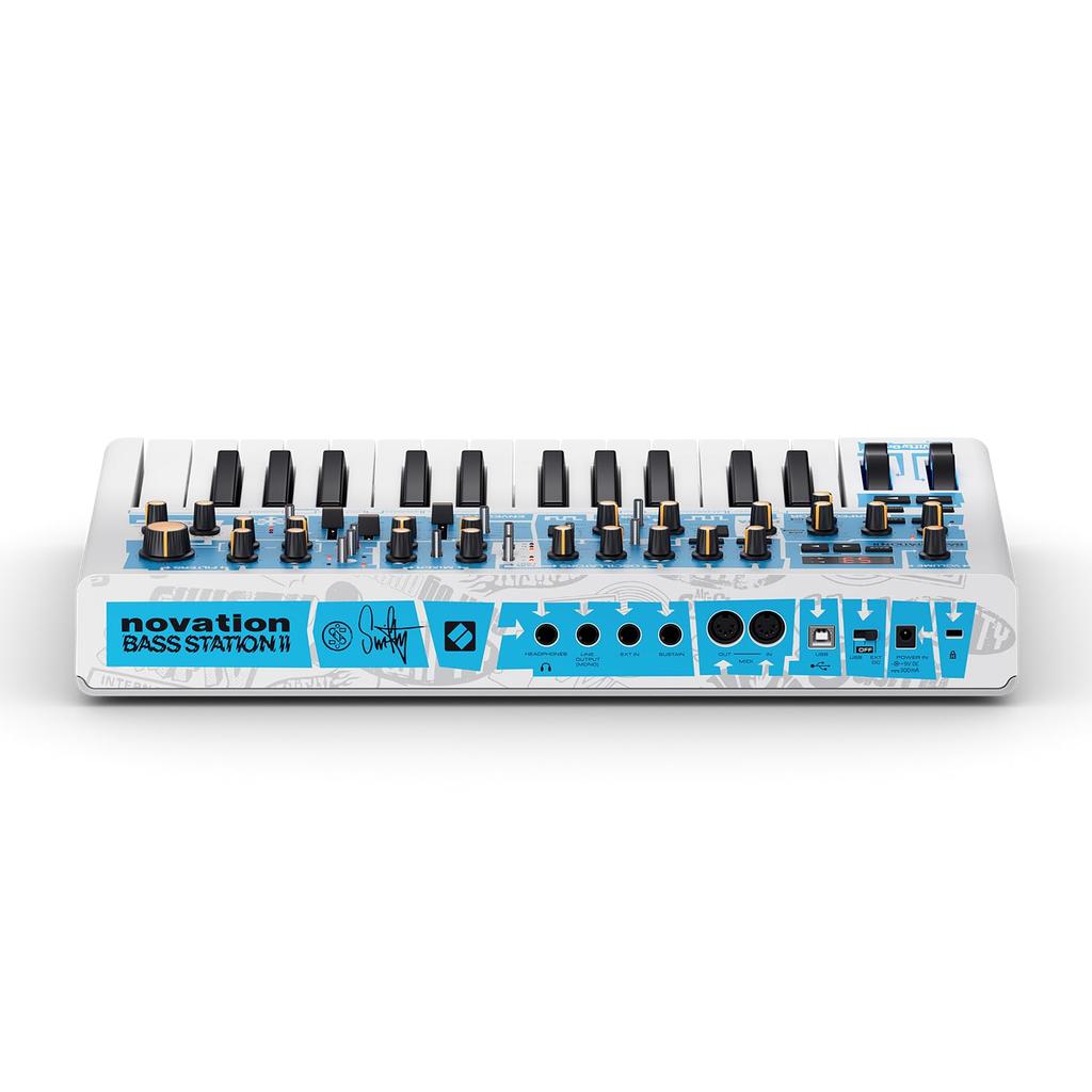 Novation Bass Station II Swifty Edition Limited edition paraphonic analog bass synthesizer with 60 new artist AFX USB dual and unique – patches,