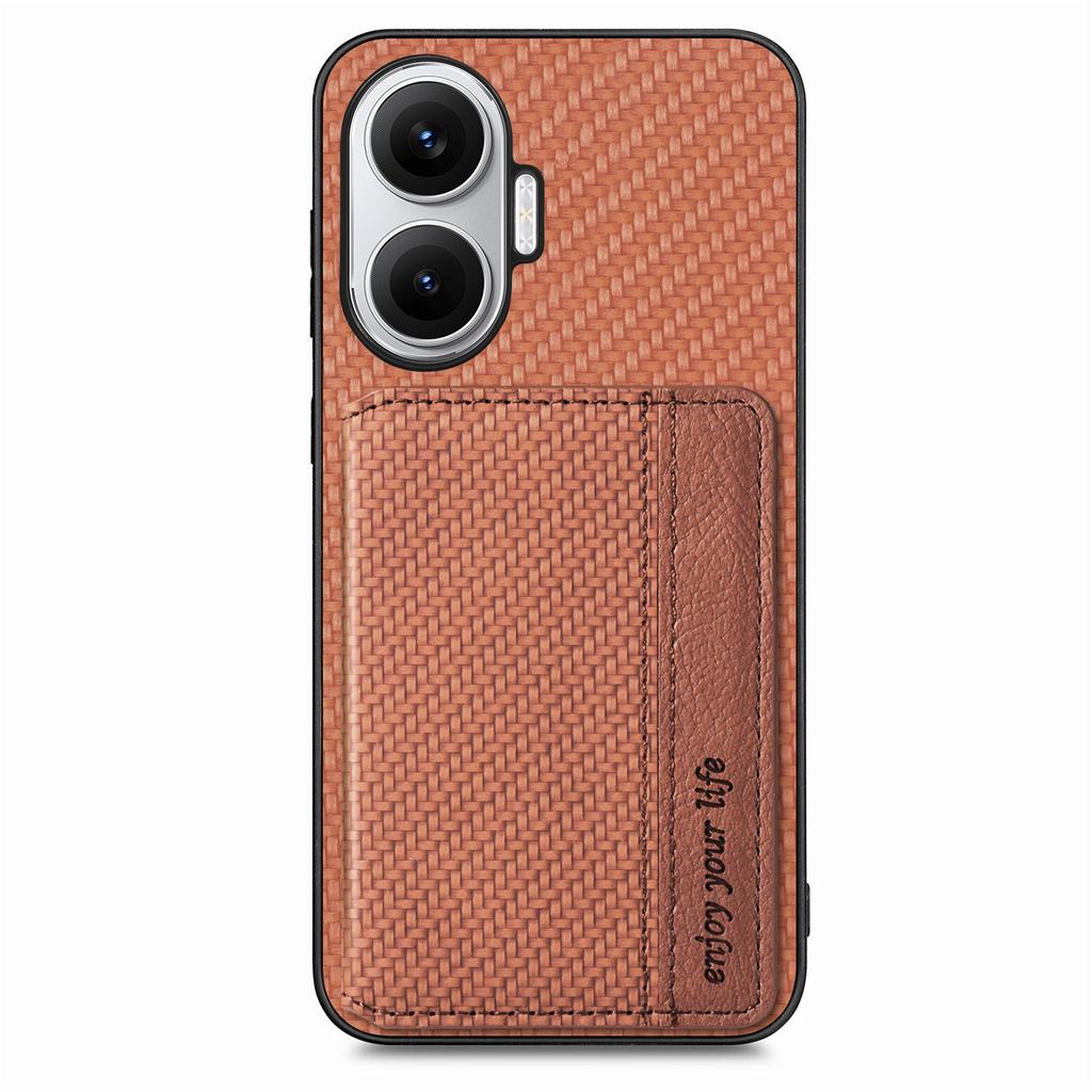 For Xiaomi Redmi Turbo 4 Pro 5G Case RFID Blocking Carbon Fiber Leather Phone Back Cover with Card Holder