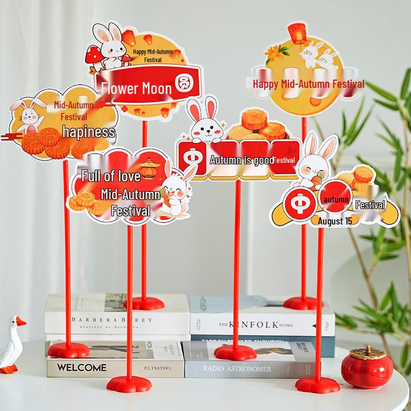 2025 Mid-Autumn Festival & National Day Cat Decor Sign for Shopping Mall & Store Counter Display