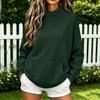 Women's Color Round Neck Loose Fit Long Sleeve Pullover Sweatshirt for Everyday Wear