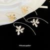 New French Iris Flower Earrings Light Luxury Niche Elegant Temperament Earrings Fashion High-end Earrings Women