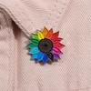 Rainbow Sunflowers Brooch Pins Fashionable Sturdy Alloy Jewelry Decoration for Women and Teens Versatile Accessory