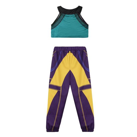 Girl Pop Singer Halloween Costume Stage Performance Outfit Vibrant Print Cosplay Attire Dress Up Costume for Parties