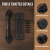 Durable Double Sided Door Pull Black Cabinet Door Handle Vintage Barn Door Pull Handle  Farmhouse
