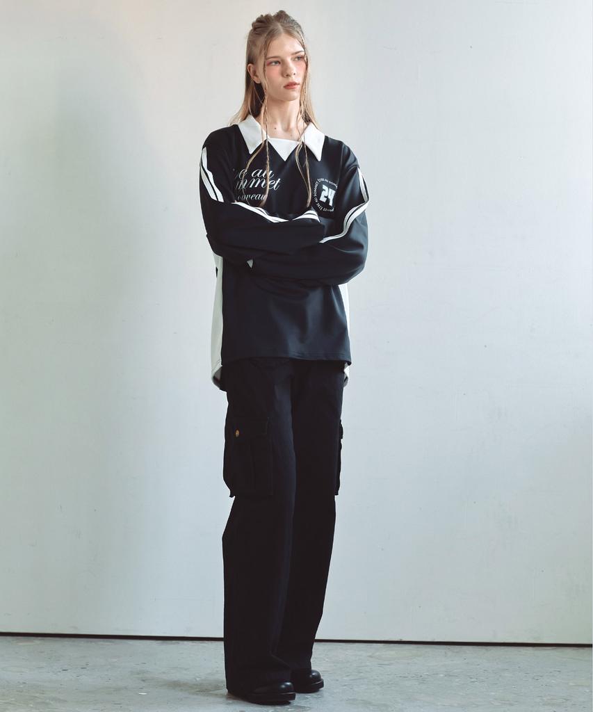 ETRE AU SOMMET Nylon Cargo Snap Pants (Black)