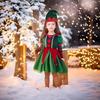 Kids Girls Boys Santa Claus Xmas Elf Red Dress Socks Hat Top Pants Sets Children Christmas New Year Cosplay Costumes Performance Role Play Outfit