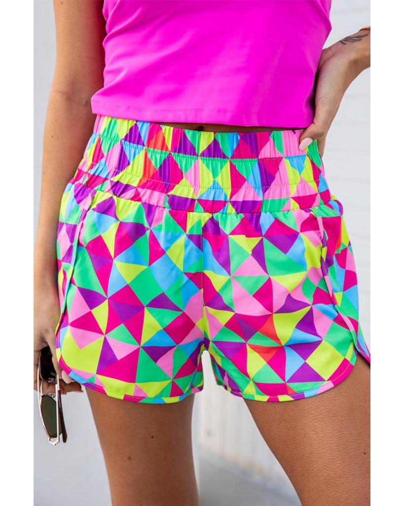 Azura Exchange Geometric High Waisted Athletic Shorts