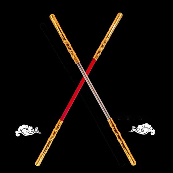 Golden Wukong Ruyi Jingu Bang 60cm Automatic Expansion Auspicious Cloud Relief Play Cosplay Prop Sticks