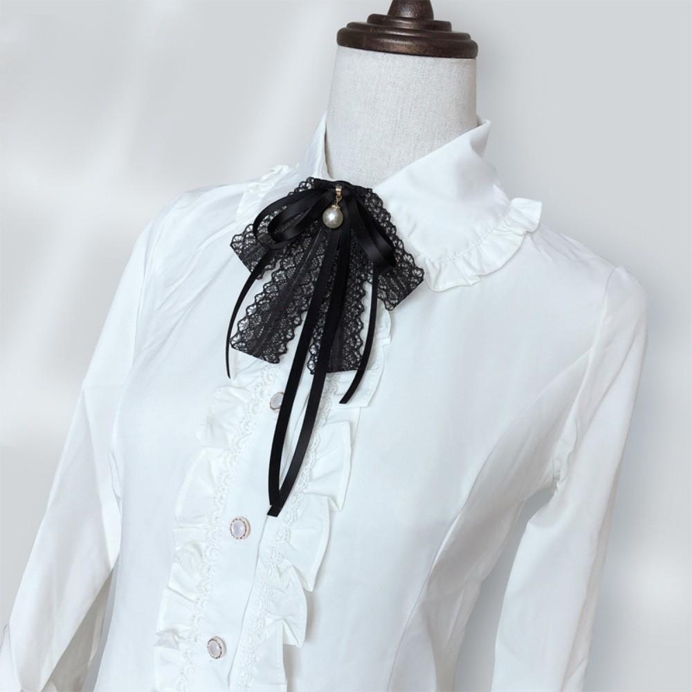 Bowknot Black Bow Brooch Pin Tie Shirt Lace Ribbon Badge Brooch Lapel Pin Black Ribbon Pin  Funeral