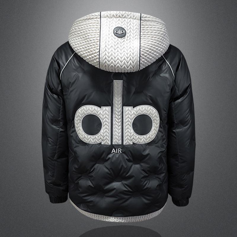 

Европейская мужская утепленная куртка с капюшоном 2025: 90% Пух, Высококачественная Вышивка Пэчворк M чёрный