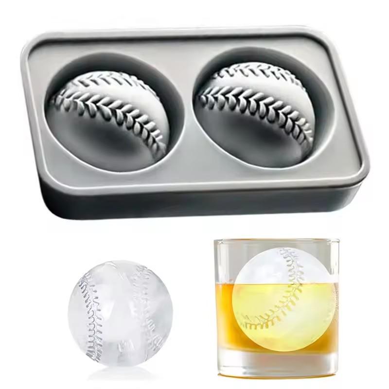 

Новая силиконовая форма для льда в форме бейсбольного мяча, кухонный гаджет для создания идеальных сферических кубиков льда 14x7x6cm
