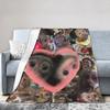 Monkey Face Funny Meme Blanket Cozy Soft  Throw Blankets for Bed 50x60 Inch Multiple Sizes Bedding Throws