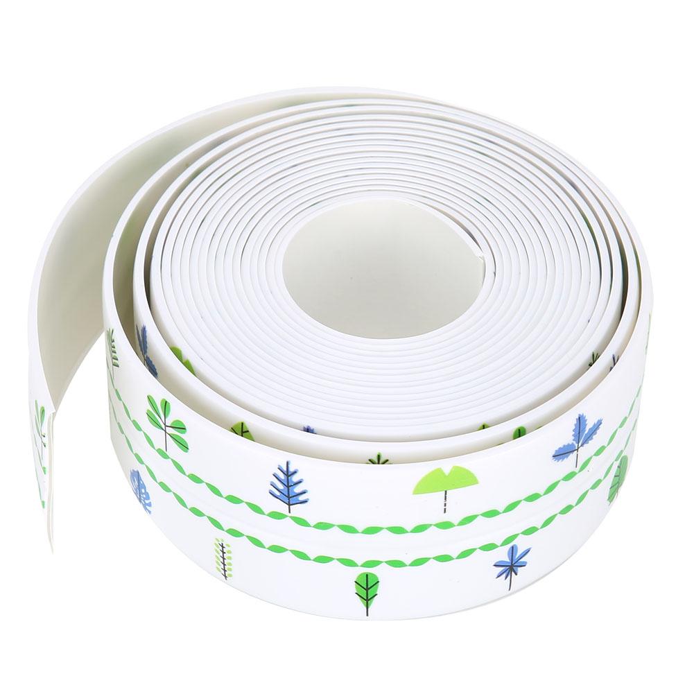 PVC Gaps Waterproof Sealing Strip Stovetop Toilet Self Adhesive Tape for Kitchen Bathroom Use Type 1
