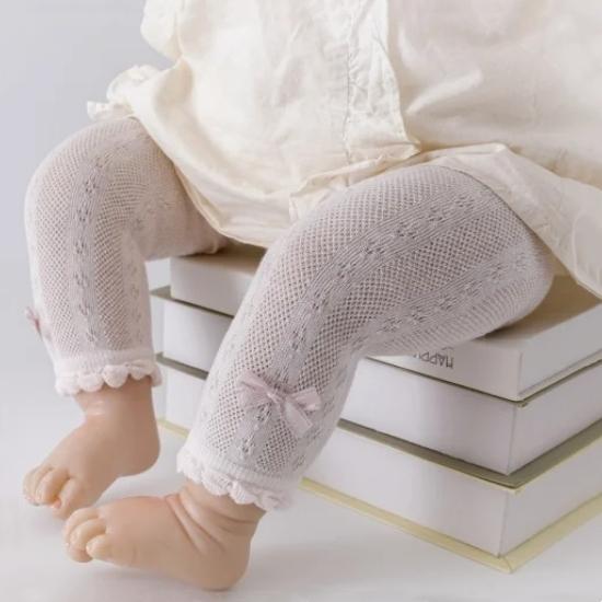 

Newborn Mesh Tights For Girls Infant Fashion Cute Summer Pantyhose Toddler Cotton Princess Bow Leggings Baby Accessories 0-24Months L(12-24m) рожевий