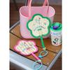 Handheld Hand Cranked Fan Flower Shape Cute Woven Fan Summer Cooling Fan  Chinese Style