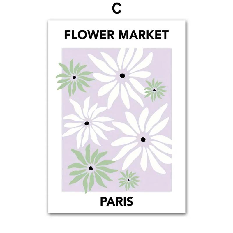 Abstract Line Woman Poster Print Danish Pastel Spring Fresh Flower Market Wall Art Canvas Painting Picture Living Room Decor