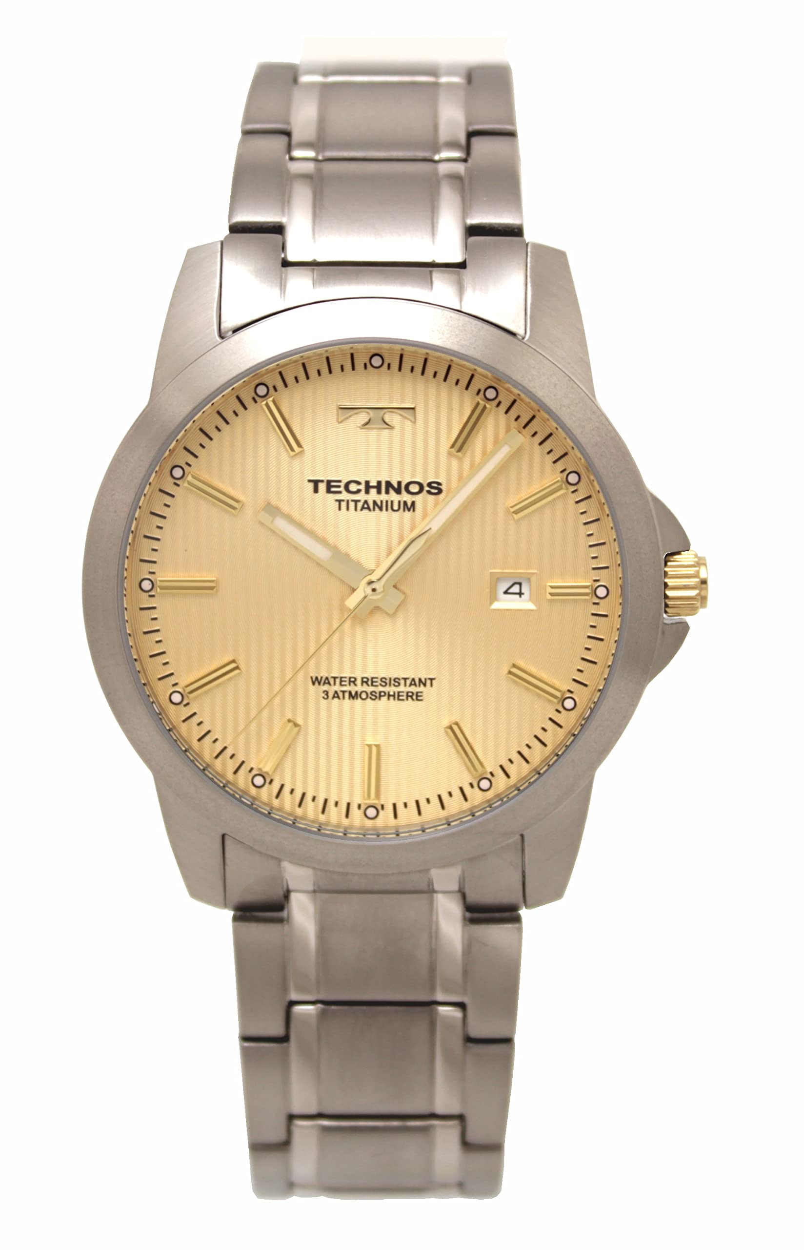 

[Technos] Титановые часы с датой T9B78IC мужские серебристые
